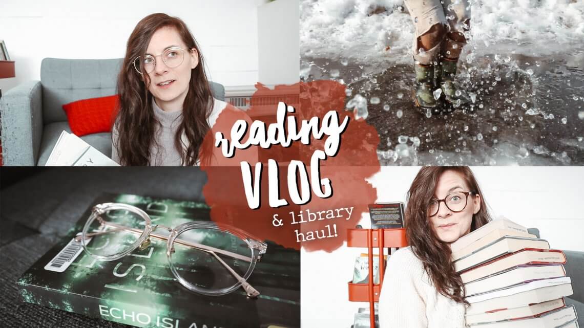 reading FIVE BOOKS IN ONE WEEK: Hey Reader-athon reading vlog + library haul + glasses from TIJN!